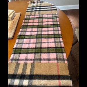 Burberry Scarf - Pink and Green with Traditional Check